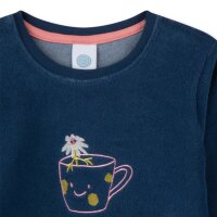 Sanetta Mädchen Schlafanzug, 2-tlg. Set - lang, Pyjama,Terry, Motiv Blau 128