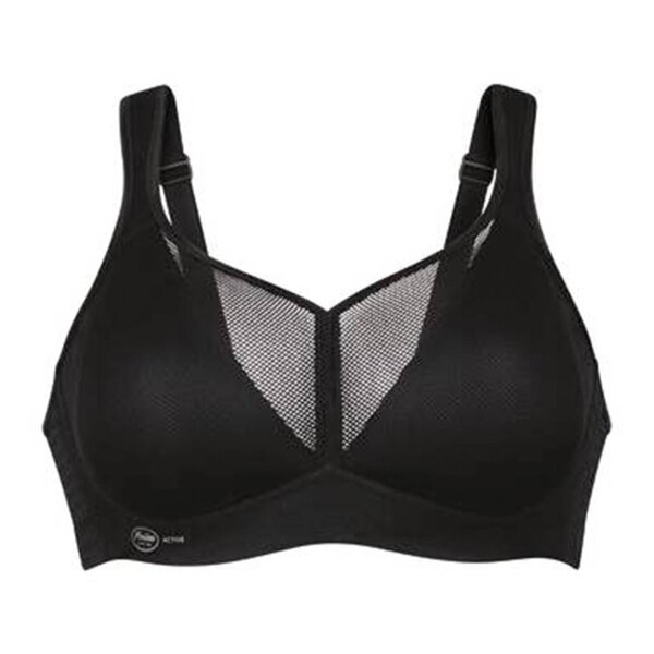 Anita Active Damen Sport-BH - Air Control, Cup-Größe C, Bustier, extra leicht, atmungsaktiv Schwarz 75C