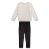 Sanetta Mädchen Schlafanzug, 2-tlg. Set - lang, Pyjama, Baumwolle, Motiv Beige/Braun 140