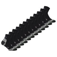 Diadora Unisex Quarter Sports Socks, 12 Pack - Socks, Logo, Pattern Black 35-38