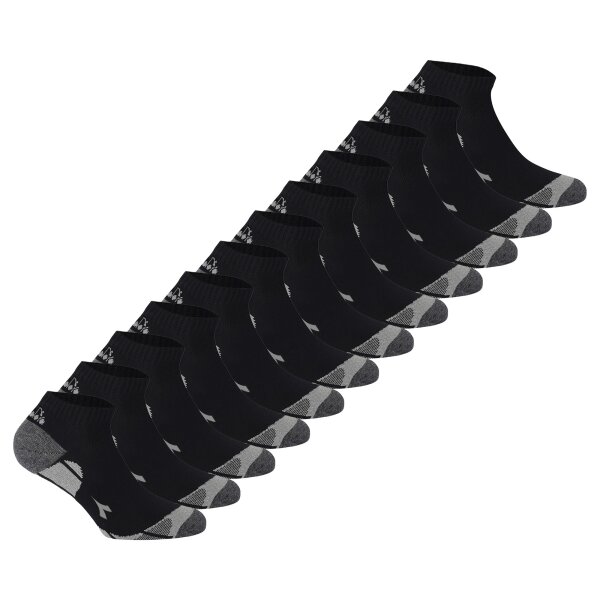 Diadora Unisex Sneaker Sportsocken, 12er Pack - Socken, Mehrfachpackung, Logo, Muster Schwarz 39-42