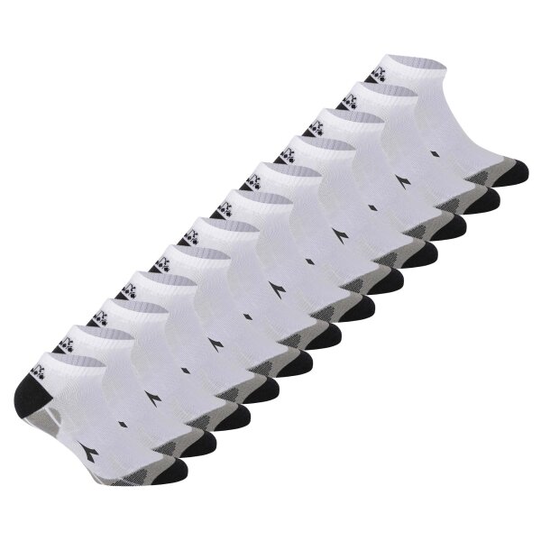 Diadora Unisex Sneaker Sportsocken, 12er Pack - Socken, Mehrfachpackung, Logo, Muster Weiß 35-38