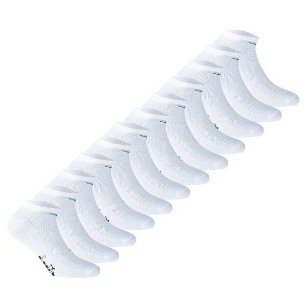 Diadora Unisex Sneaker Socks, 12 Pack - Socks, Mercerized Cotton, Logo, solid color White 35-38