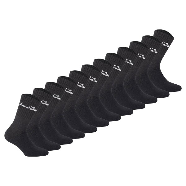 Diadora Unisex Tennissocken - 12er Pack, Logo Schwarz 43-46