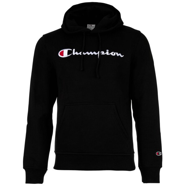 Champion Mens Hoodie - Hooded Sweatshirt, pullover, logo, hood, solid colour Black M (Medium)