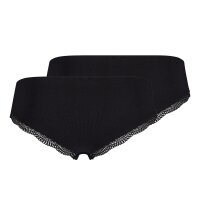 SKINY womens briefs, 2-pack - Rio Slip DP, Classic Cotton, lace, cotton stretch Black L (Large)