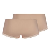 SKINY womens briefs, 2-pack - Cheeky Panty DP, Classic Cotton, lace, cotton stretch Beige 2XL (XX-Large)