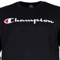 Champion Herren Sweatshirt -  Crewneck Sweatshirt, Langarm, Logo, einfarbig Schwarz M