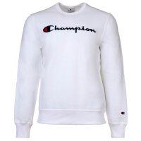 Champion Herren Sweatshirt -  Crewneck Sweatshirt, Langarm, Logo, einfarbig Weiß L