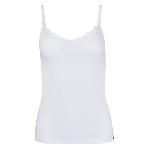 SKINY womens vest - spaghetti top, classic cotton, lace, stretch cotton White 2XL (XX-Large)