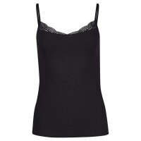 SKINY womens vest - spaghetti top, classic cotton, lace, stretch cotton Black 2XL (XX-Large)