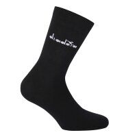 Diadora Unisex Socken, 12er Pack - Sportsocken, Baumwolle, Logo, einfarbig Schwarz 35-38