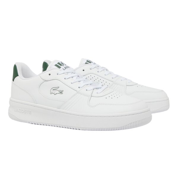 LACOSTE mens trainers - L001 SET, trainers, retro, logo, genuine leather White/Green EUR 45 (10.5 UK)