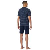SCHIESSER Herren Schlafanzug, kurz - Casual Essentials, Rundhals, Baumwolle Dunkelblau 4XL
