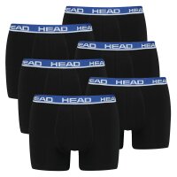 HEAD Herren Boxershort, 6er Pack - Basic, Baumwoll Stretch, einfarbig Schwarz/Blau M