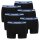 HEAD Mens Boxer Shorts, 6-Pack - Basic, Cotton Stretch, plain Black/Blue M (Medium)