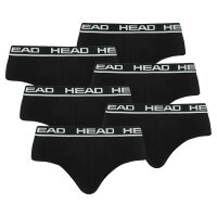 HEAD Mens Brief, Pack of 6 - Slips, Logo Waistband, Cotton Stretch Black L (Large)