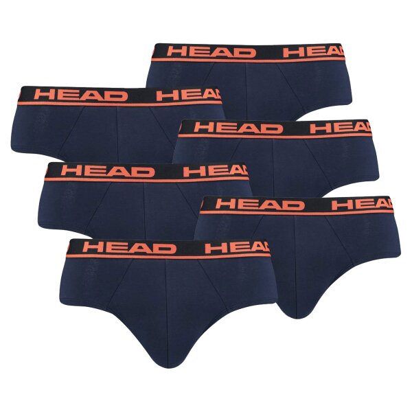 HEAD Herren Brief, 6er Pack - Slip, Logobund, Cotton Stretch Blau/Orange M