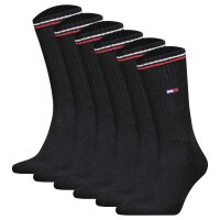 TOMMY HILFIGER Men Sports Socks, 6-pack - Iconic Sock, Tennis Socks Black 39-42