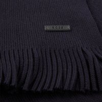 BOSS Herren Schal, Schurwolle - Albas, Strickschal, Fransen, 170x25cm, One Size Dunkelblau