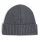 BOSS Mens Hat, Virgin Wool - Fati, Beanie, Ribbed Knit, One Size, Solid Colour Medium grey