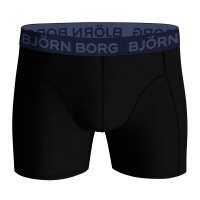 BJÖRN BORG Herren Boxershorts, 12er Pack - Cotton Stretch Boxer, Logo, einfarbig Schwarz/Blau M