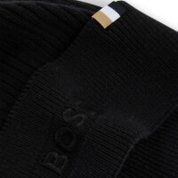 BOSS Herren Mütze mit Wolle - Magico Hat, Beanie, Rippstrick, One Size, Cotton-Mix Schwarz