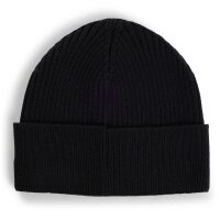 BOSS mens beanie with wool - Magico Hat, beanie, ribbed knit, one size, cotton mix Black