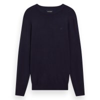SCOTCH&SODA Herren Pullover - Core, Viskose Pullover, einfarbig Dunkelblau S