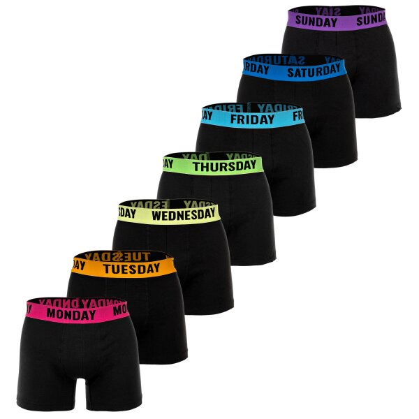 Happy Shorts Herren Boxershorts, 7er Pack - Jersey Trunks, Retro Shorts, Logobund