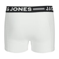 JACK&JONES Jungen Boxershorts, 3er Pack - SENSE TRUNKS, Baumwoll-Stretch, Logobund Schwarz/Weiß/Grau 176