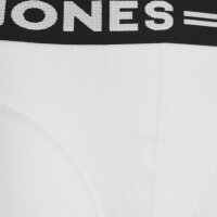 JACK&JONES Jungen Boxershorts, 3er Pack - SENSE TRUNKS, Baumwoll-Stretch, Logobund Schwarz/Weiß/Grau 176