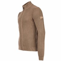 JOOP! JEANS Mens cardigan - Hajor, zip jacket, stand-up collar, zip fastening Light brown 3XL (XXX-Large)