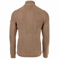 JOOP! JEANS Mens cardigan - Hajor, zip jacket, stand-up collar, zip fastening Light brown L (Large)
