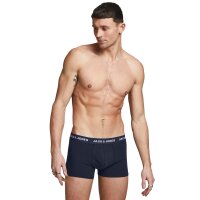 Jack & Jones Mens Boxer Shorts, 10 Pack - JACSOLID, Trunks, Cotton Stretch, Logo Unicolored Dark Blue 2XL (XX-Large)