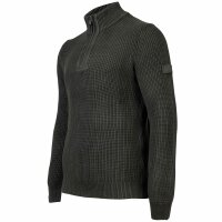 JOOP! JEANS Herren Strickpullover mit Troyer-Zip - Henrio, Zipjacke, Stehkragen, Reißverschluss Dunkelgrün 3XL