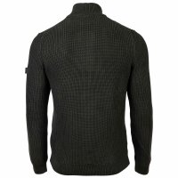 JOOP! JEANS Mens knitted pullover with troyer zip - Henrio, zip jacket, stand-up collar, zip fastening Dark green 3XL (XXX-Large)