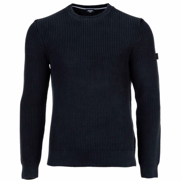 JOOP! JEANS Mens knitted jumper - Haro, round neck, single-coloured Dark blue S (Small)