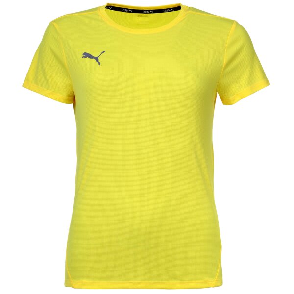 PUMA Damen T-Shirt - Finisher Tee, Funktionsshirt, dryCELL, Rundhals, Kurzarm, uni Gelb M