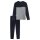 SCHIESSER mens pajamas, long - single jersey 95/5 nightwear, round neck