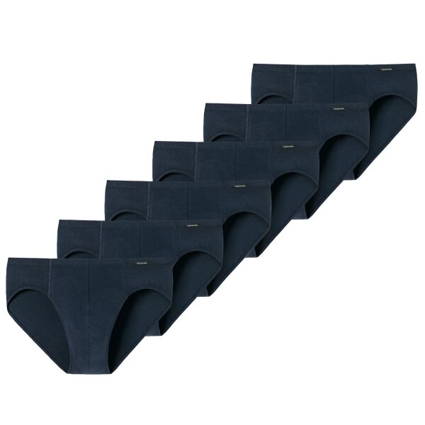 SCHIESSER Herren Slip 6er Pack - Supermini, Rio-Slip, Essentials, Cotton Stretch Dunkelblau 2XL