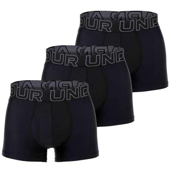 UNDER ARMOUR mens boxer shorts, 3-pack - Performance Tech Trunks Solid 3 in, stretch, solid color Black M (Medium)