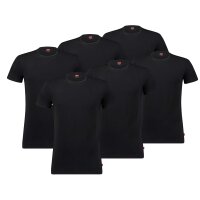Levis Herren T-Shirts, 6er Pack - Rundhals 6P ECOM, Kurzarm, einfarbig Schwarz M