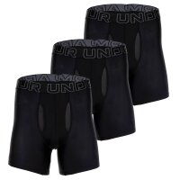 UNDER ARMOUR Herren Boxershorts, 3er Pack - Performance Tech Boxer Briefs Solid 6 in, Stretch, einfarbig Schwarz M