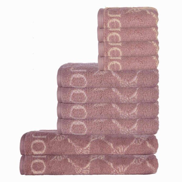 JOOP! towel set, 10-pcs - Cornflower, 2x shower towel, 4x towel, 4x guest towel Light Pink Set
