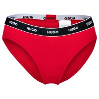 HUGO Damen Slips, 3er Pack - TRIPLET BRIEF STRIPE, Cotton Stretch, Logo, uni Schwarz/Rot/Weiß S