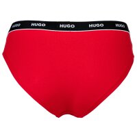HUGO Damen Slips, 3er Pack - TRIPLET BRIEF STRIPE, Cotton Stretch, Logo, uni Schwarz/Rot/Weiß S