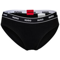HUGO Damen Slips, 3er Pack - TRIPLET BRIEF STRIPE, Cotton Stretch, Logo, uni Schwarz/Rot/Weiß XL