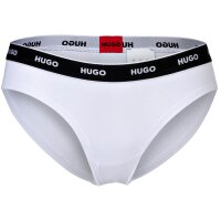 HUGO Damen Slips, 3er Pack - TRIPLET BRIEF STRIPE, Cotton Stretch, Logo, uni Schwarz/Rot/Weiß XL