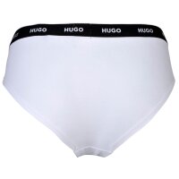HUGO Damen Slips, 3er Pack - TRIPLET BRIEF STRIPE, Cotton Stretch, Logo, uni Schwarz/Rot/Weiß XL